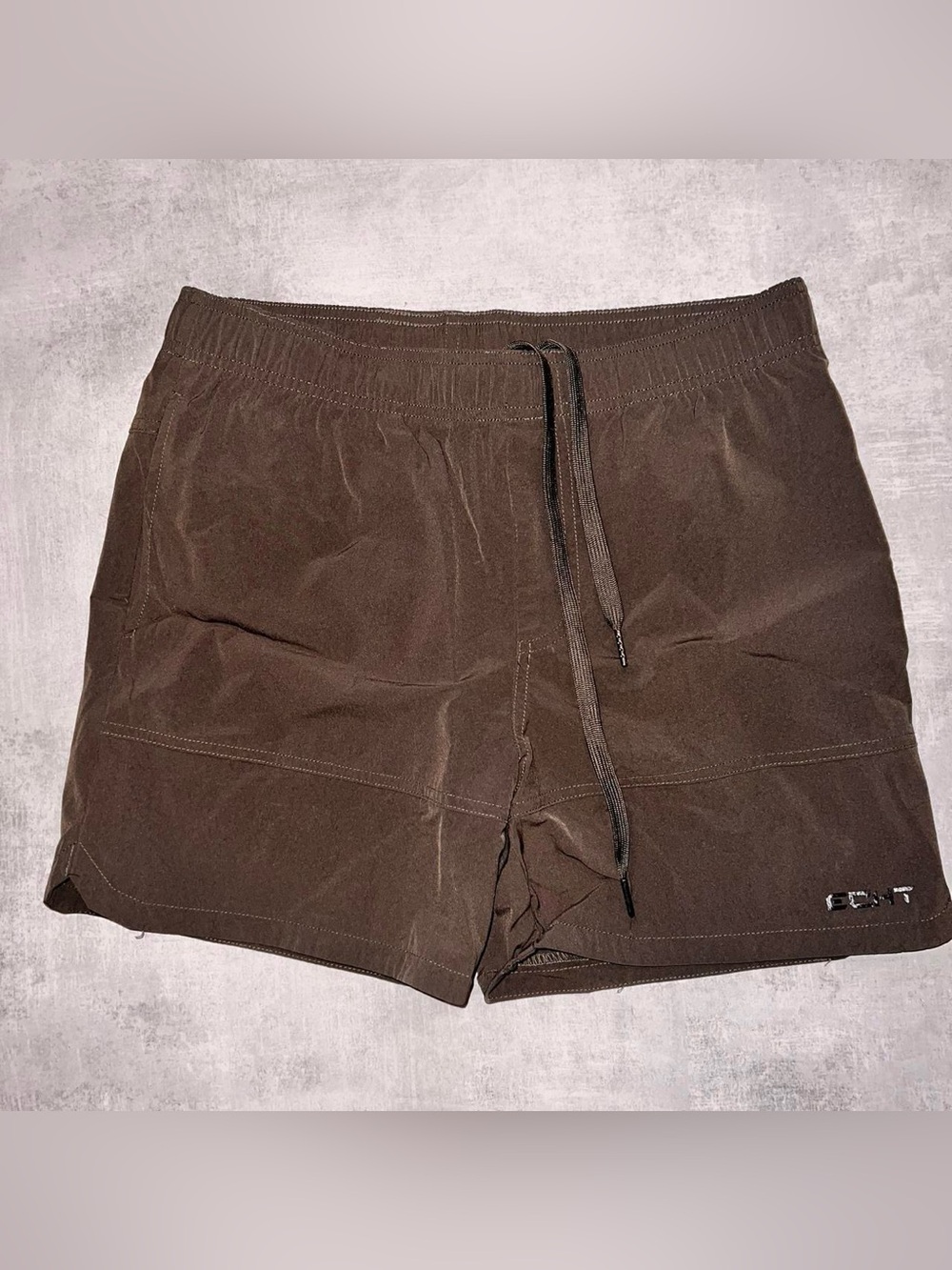 ECHT Men's Dark Brown Athletic Drawstring Shorts